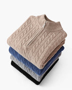 100% Cashmere Woven Half Zip